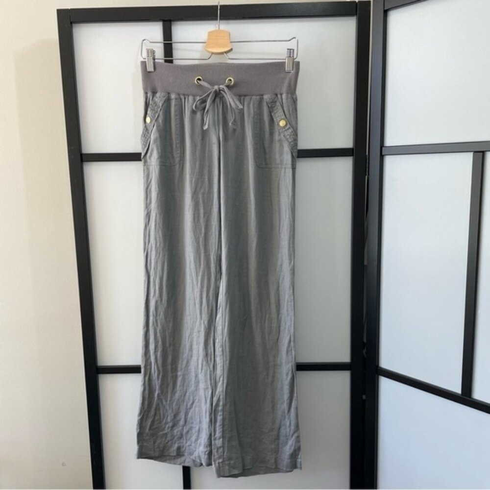 Guess Y2K Wide Leg Grey Line Drawstring Relaxed Low Rise Beach Pant